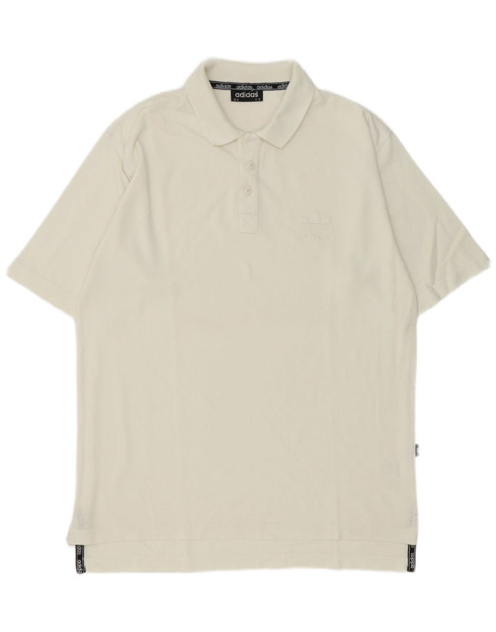 Polo Adidas da uomo UK 38/40 cotone bianco medio