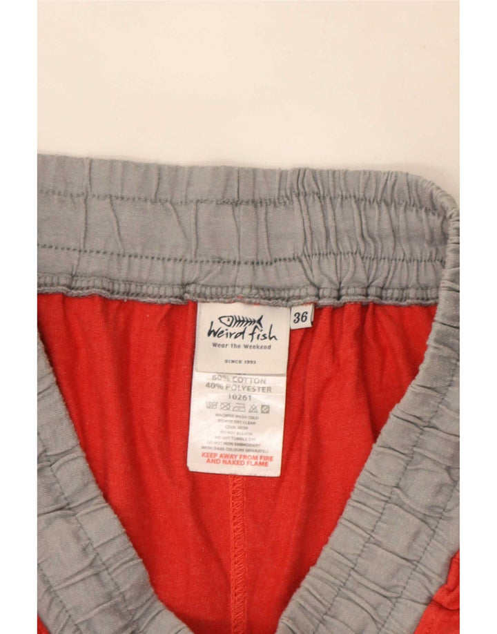Pantaloncini sportivi da uomo Weird Fish, grandi, in cotone color block rosso