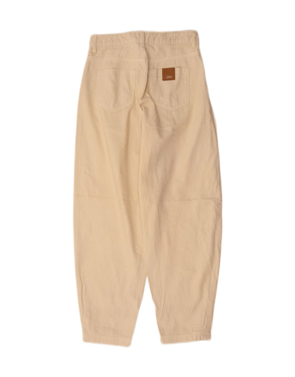Jeans affusolati a vita alta da donna Zara EU 34 2XS W24 L26 Cotone beige