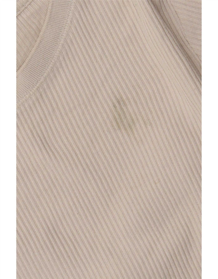 Top Zara da donna a maniche lunghe UK 14 Poliestere beige medio