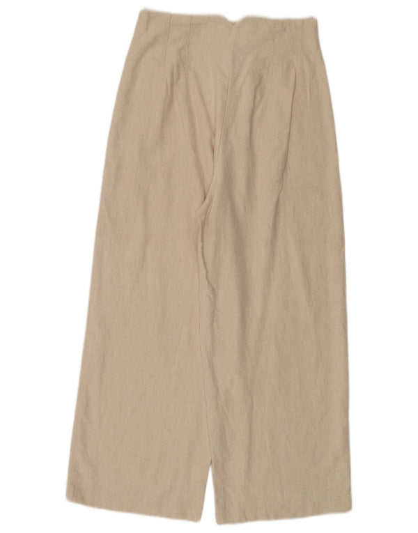 Pantaloni corti da donna Zara a gamba larga medi W28 L25 in cotone bianco sporco