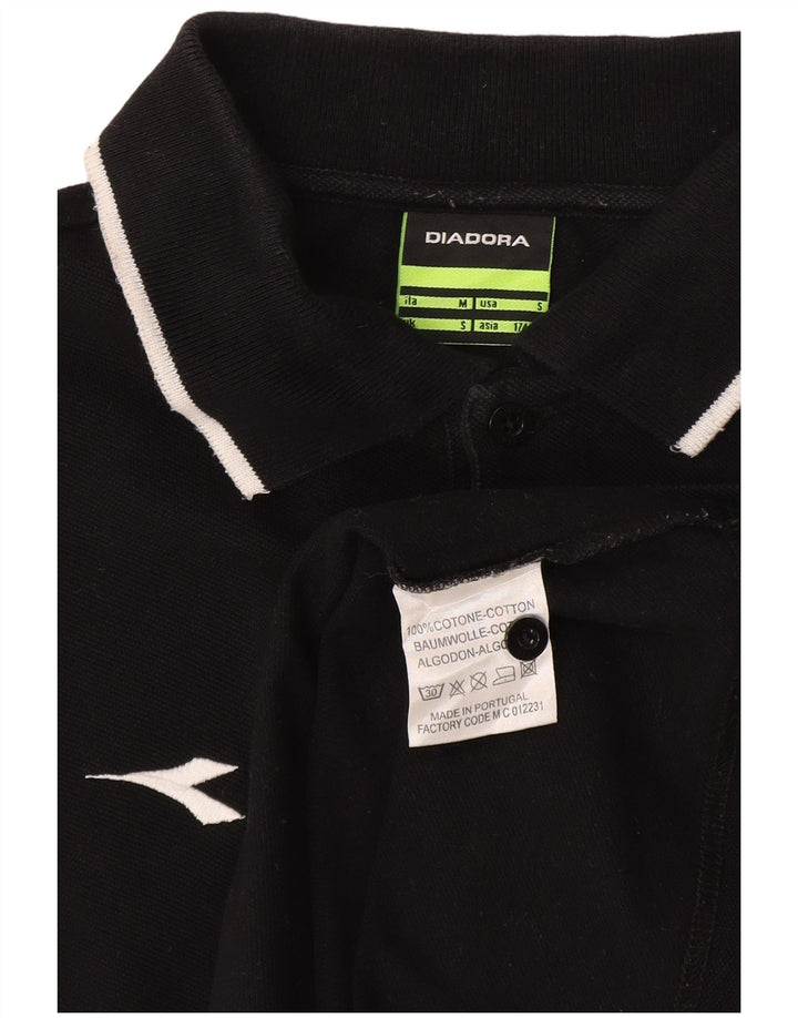 Polo grafica DIADORA da uomo Italia, cotone medio nero