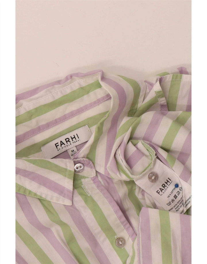 Camicia da donna Nicole Farhi UK 14 Cotone a righe multicolore medio