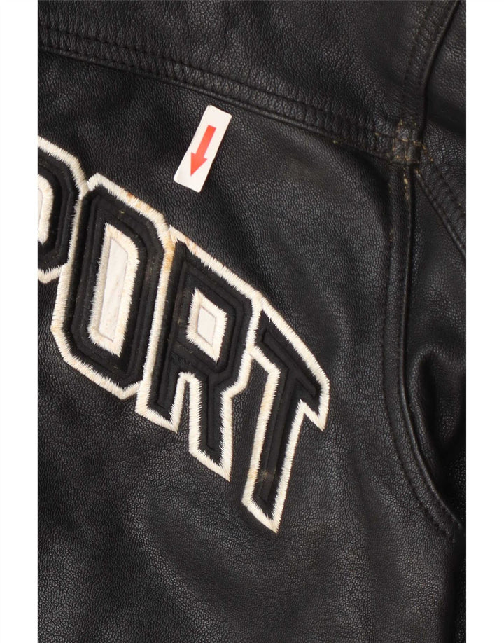 Giacca in pelle grafica da uomo Cordon UK 38 media nera