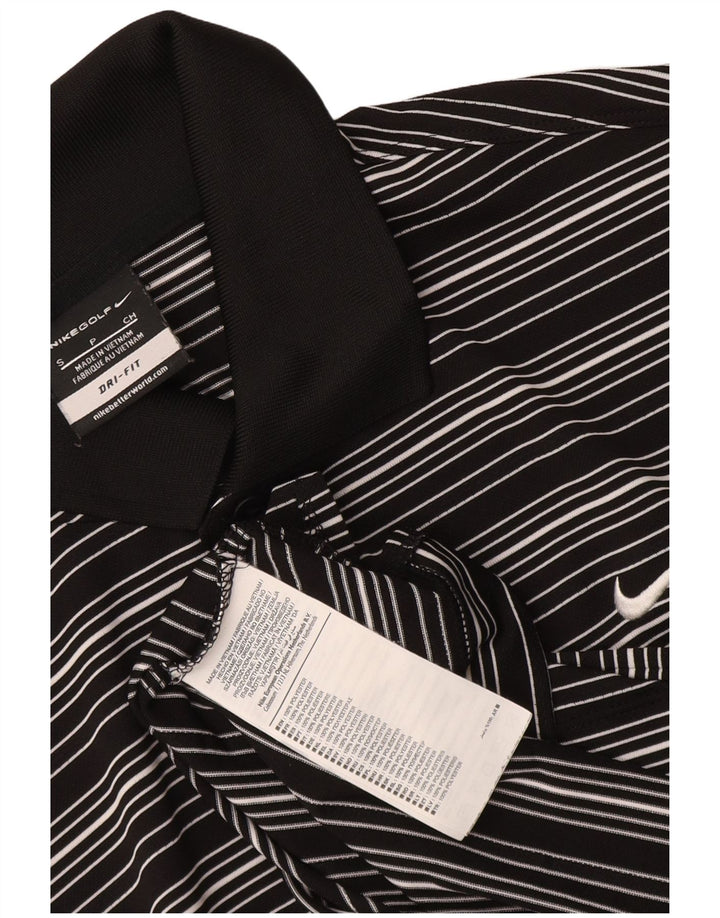 Polo Nike da uomo Dri Fit piccola in poliestere a righe nere