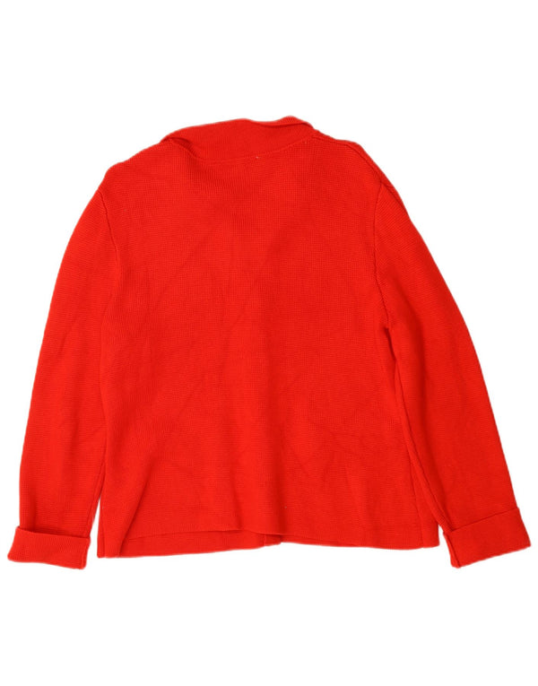 Maglione cardigan da donna Zara UK 16 grande viscosa rossa