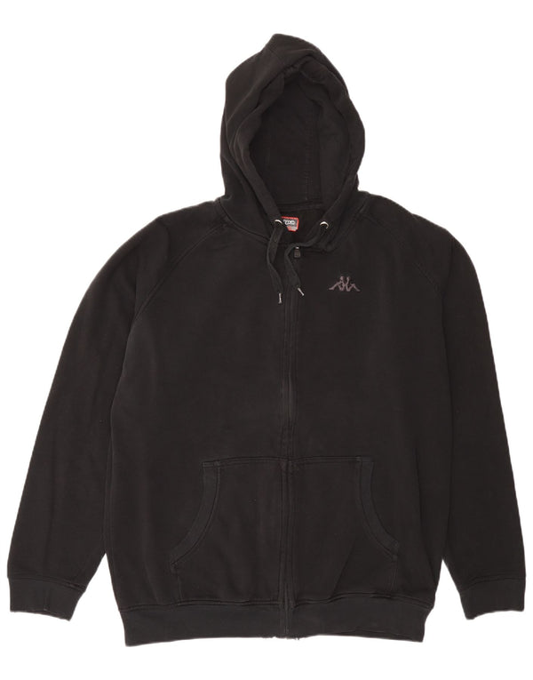 Felpa con cappuccio e zip da uomo Kappa 2XL Nera
