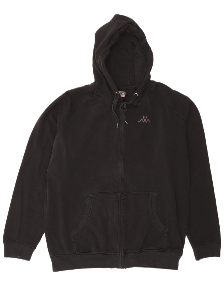 Felpa con cappuccio e zip da uomo Kappa 2XL Nera