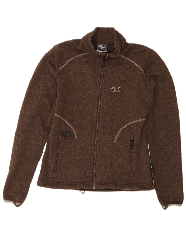 JACK WOLFSKIN Giacca da tuta da donna UK 10 Small Marrone Poliestere