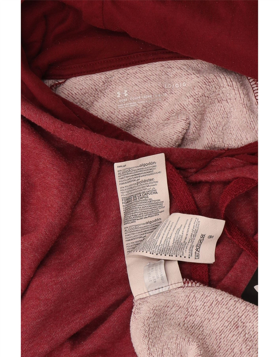 Felpa con cappuccio da uomo Under Armour grande in cotone rosso