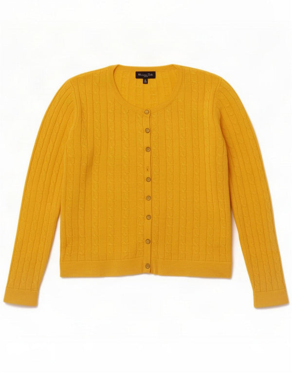 Maglione cardigan da donna Massimo Dutti UK 10 Small Yellow Silk