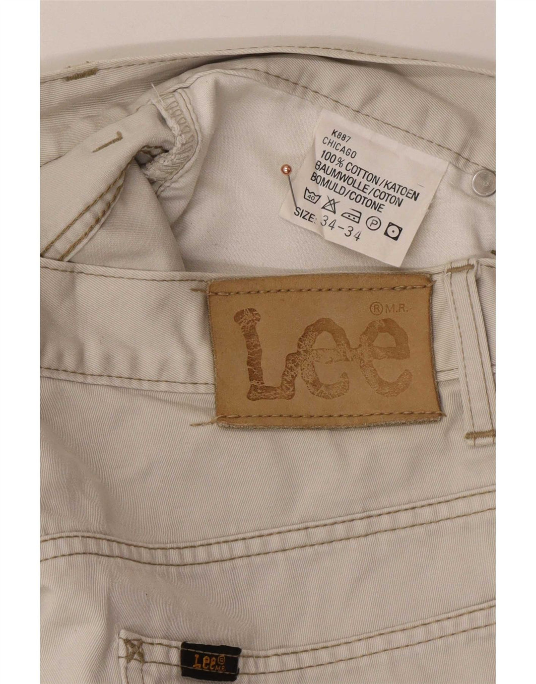 Jeans dritti Chicago da uomo Lee W34 L30 cotone bianco