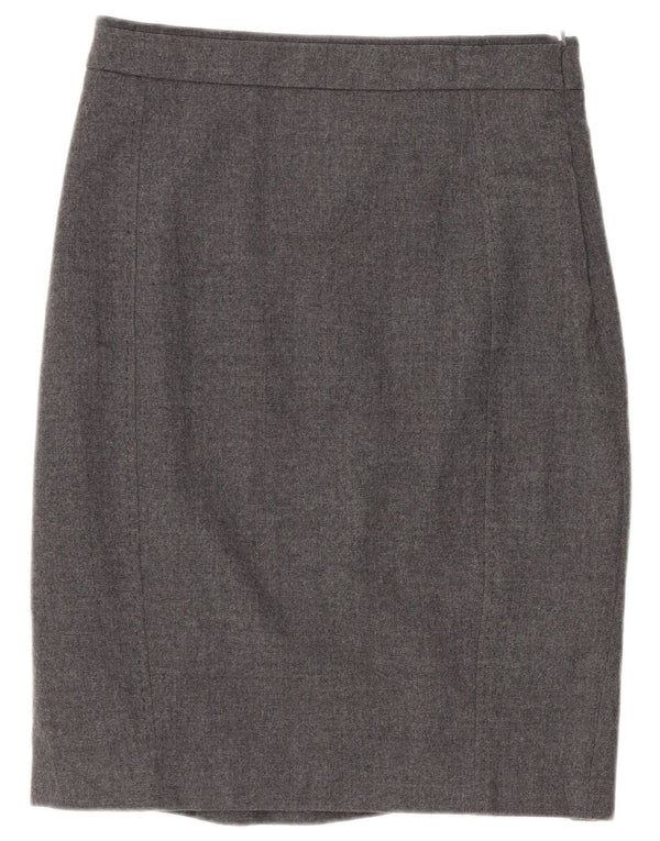 Gonna a tubino da donna Ted Baker taglia 1 XS W26 lana vergine grigia