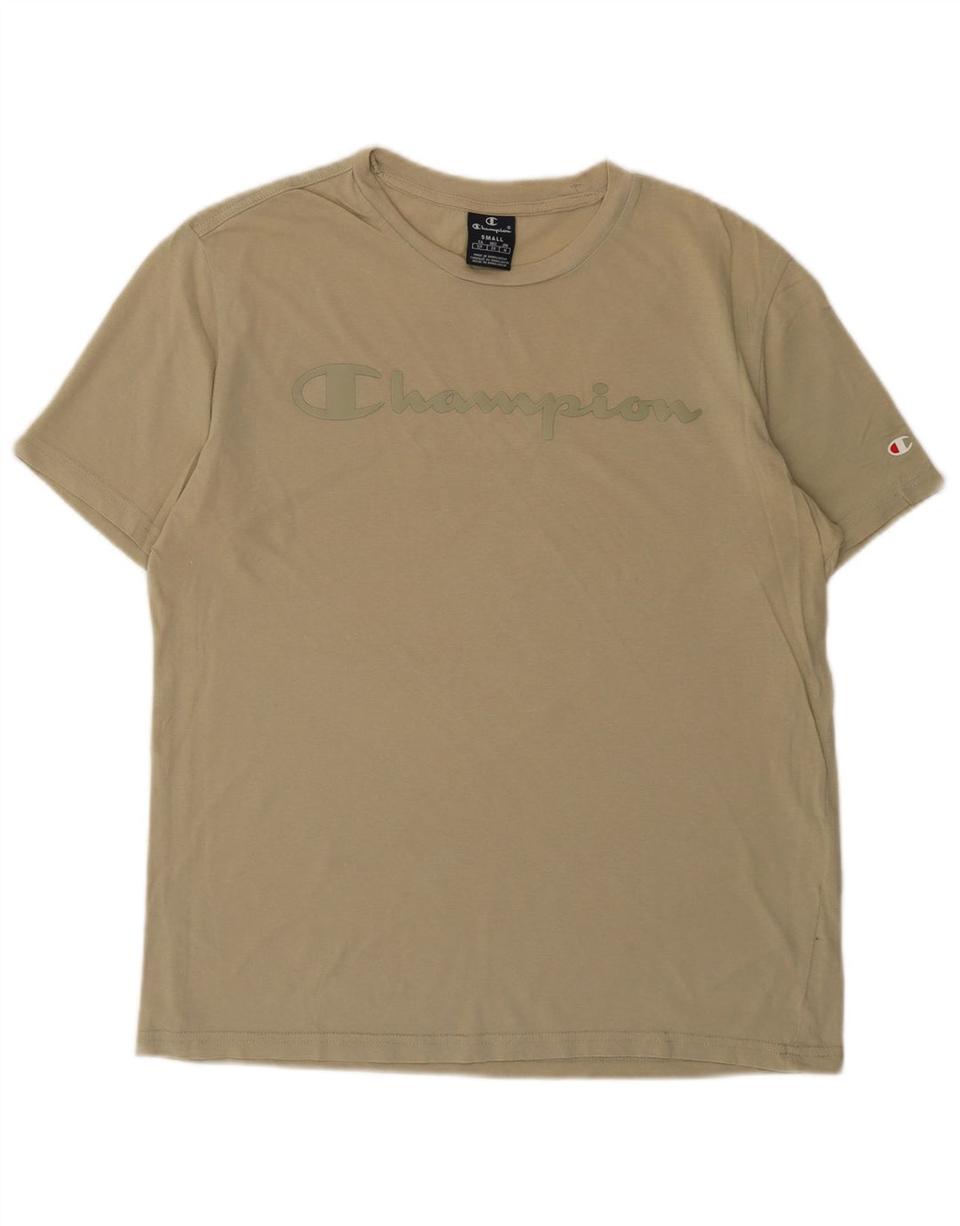 T-shirt grafica da uomo Champion Top piccola in cotone beige