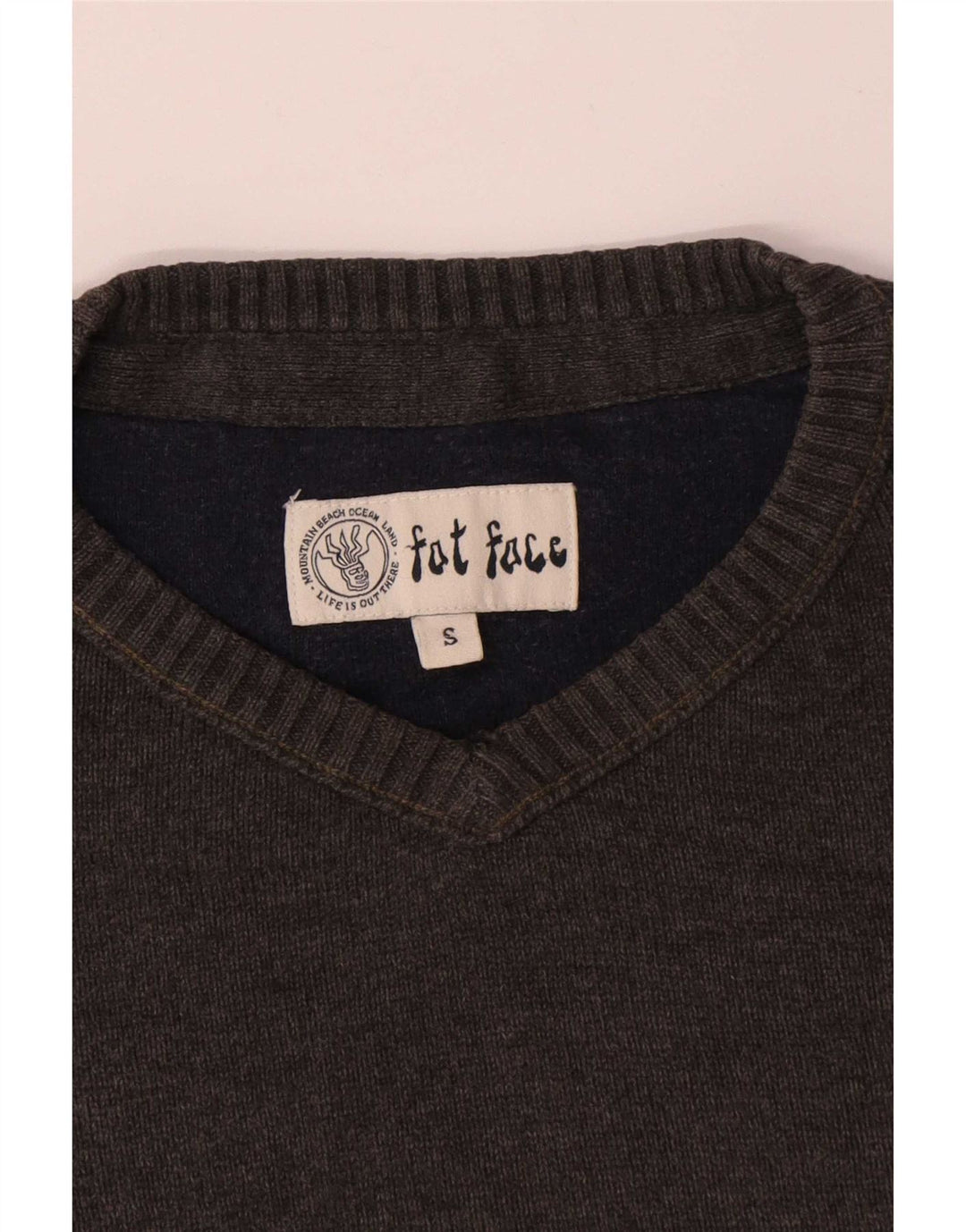Maglione girocollo da uomo Fat Face piccolo in cotone grigio