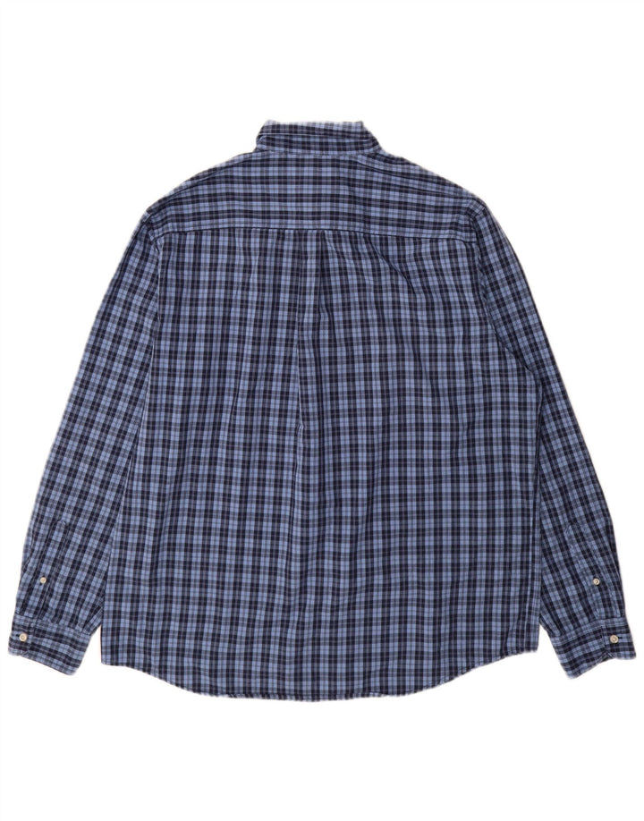 Camicia Chaps da uomo Easy Care XL in cotone a quadri blu