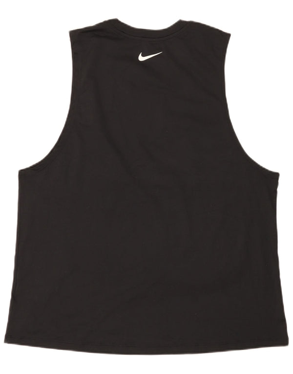 Canottiera grafica Nike Dri Fit da uomo, grande, nera, in poliestere