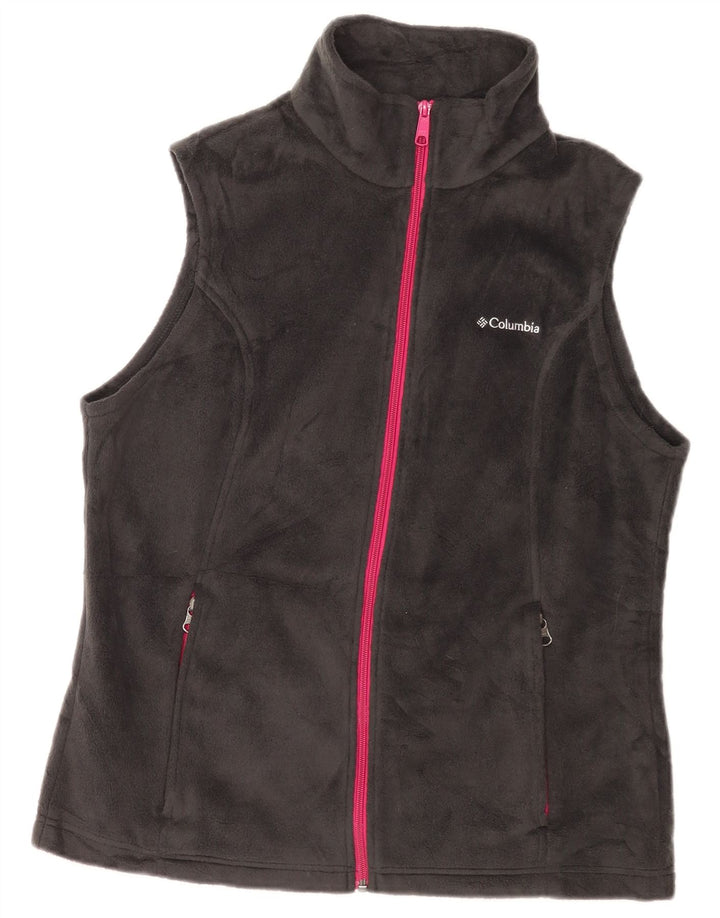 Gilet in pile da donna Columbia UK 16 grande poliestere grigio