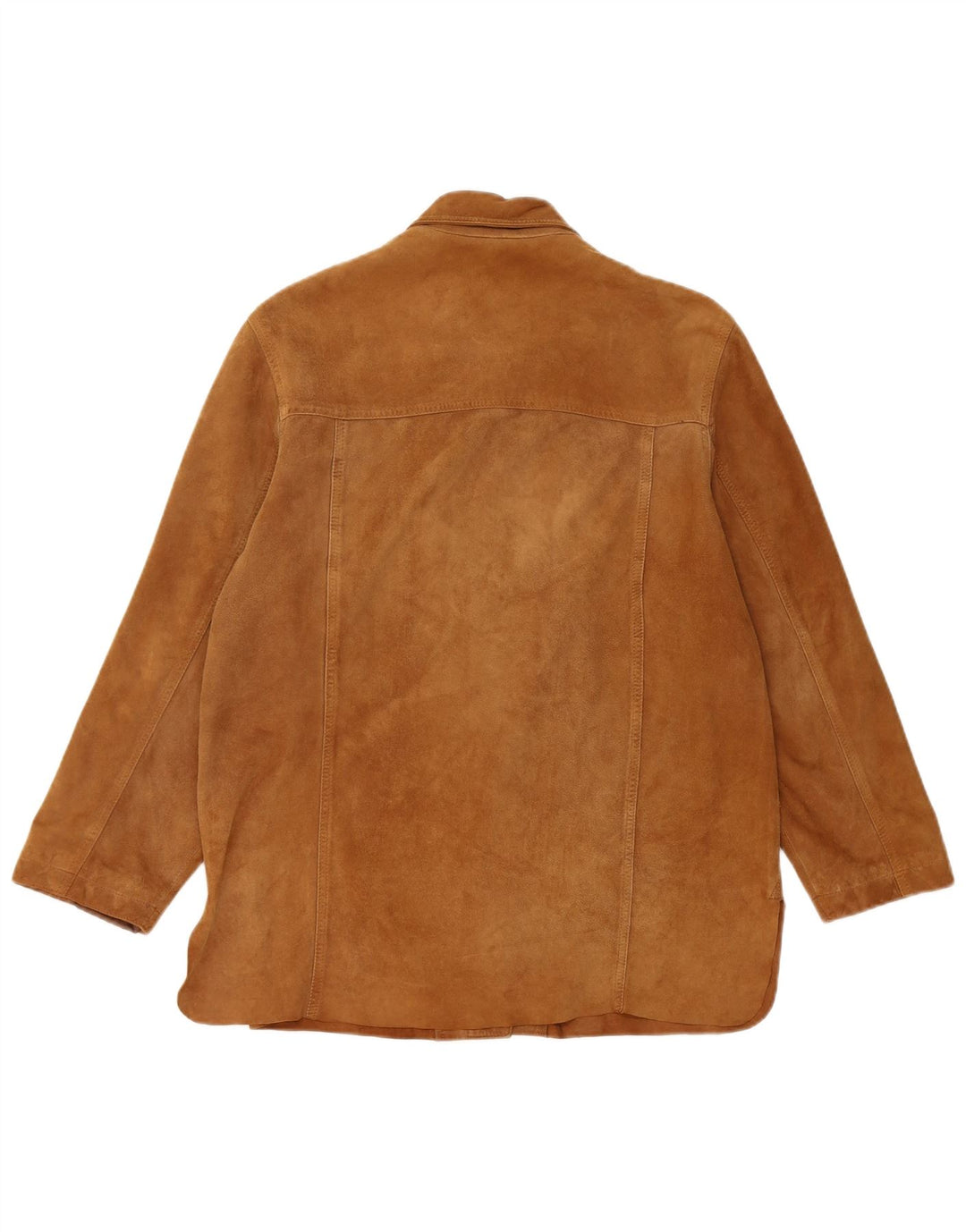 Giacca vintage in pelle scamosciata da donna IT 42 in pelle marrone medio