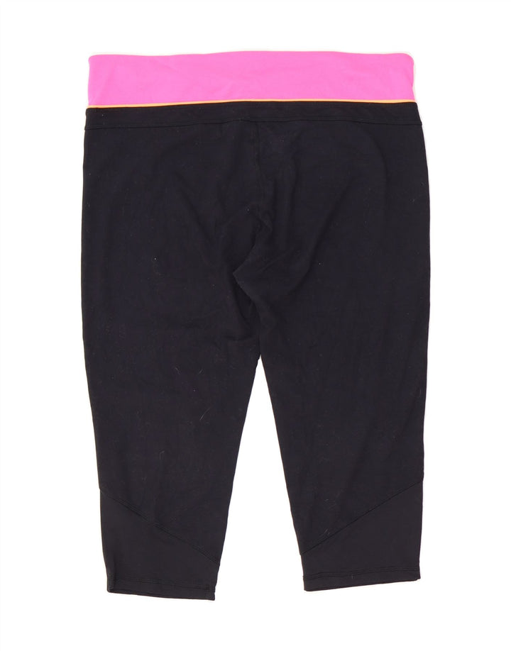 CHAMPION Womens Capri Leggings UK 20 2XL  Black Polyester Vintage Champion and Second-Hand Champion from Messina Hembry 