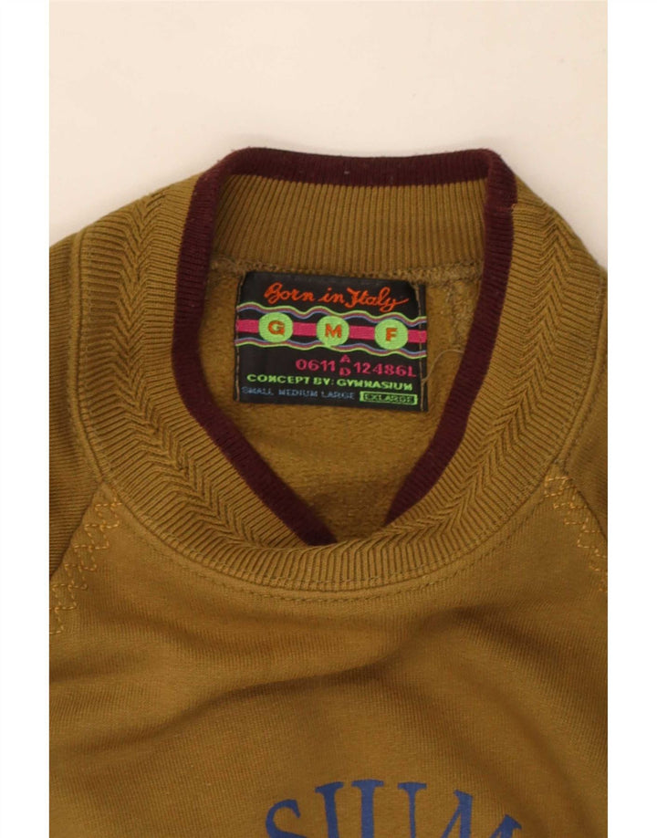 Felpa grafica da uomo vintage maglione XL kaki