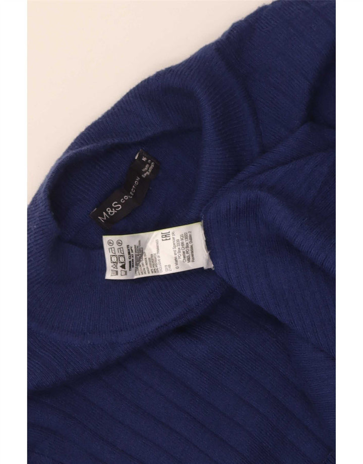 Maglione maglione a collo alto da donna Marks & Spencer UK 16 grande blu navy