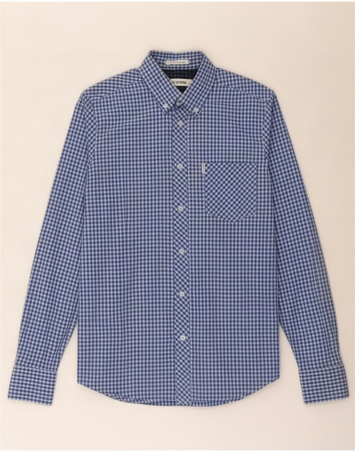 Camicia da uomo Ben Sherman piccola in cotone a quadretti blu