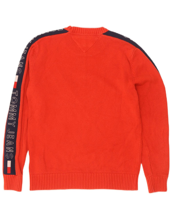 Tommy Hilfiger Mens Graphic Crew Neck Jumper Sweater XS Red Cotton