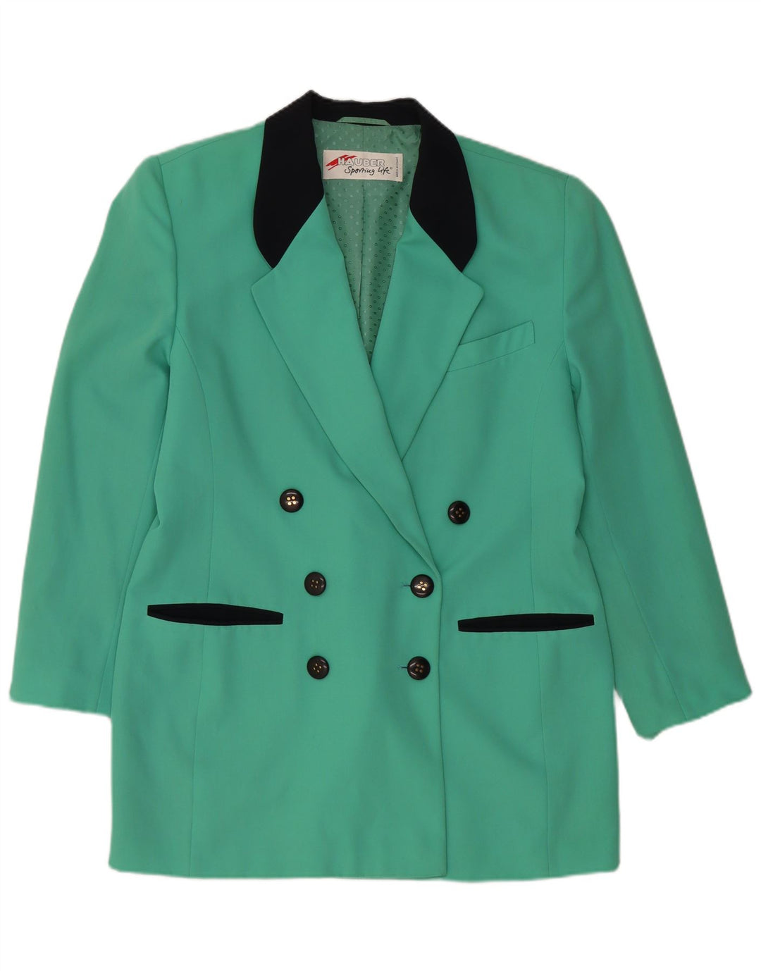 Giacca blazer doppiopetto da donna HAUBER UK 16 grande turchese