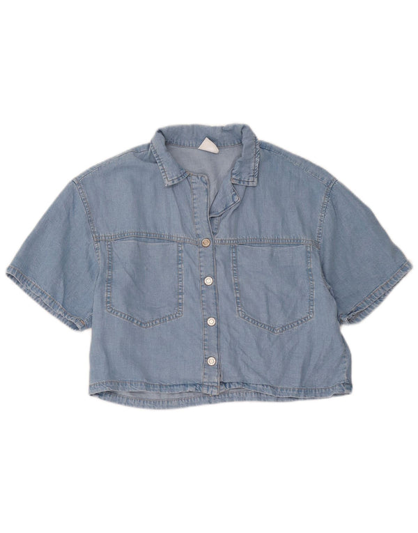 Camicia di jeans a maniche corte per bambina Zara 13-14 anni Lyocell blu