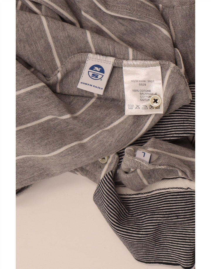 Polo da uomo North Sails grande in cotone a righe grigie