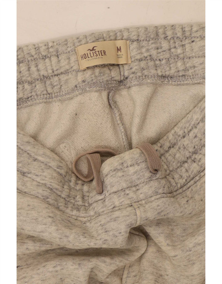 Pantaloni da tuta con grafica Hollister da uomo in cotone chiazzato grigio medio