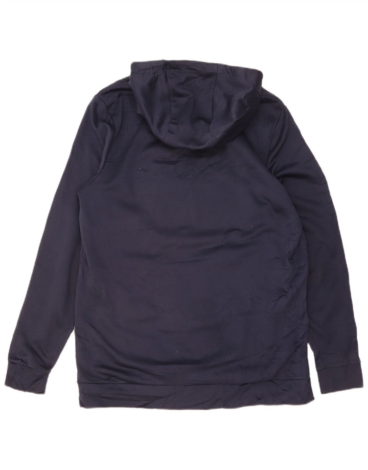 NIKE Felpa con cappuccio grafica Dri Fit da uomo, grande, in poliestere blu navy
