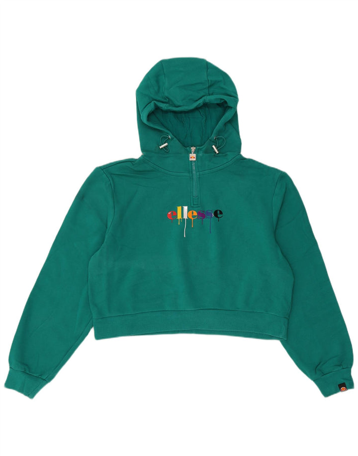 Maglione con cappuccio grafico oversize da donna Ellesse UK 12 Cotone verde medio