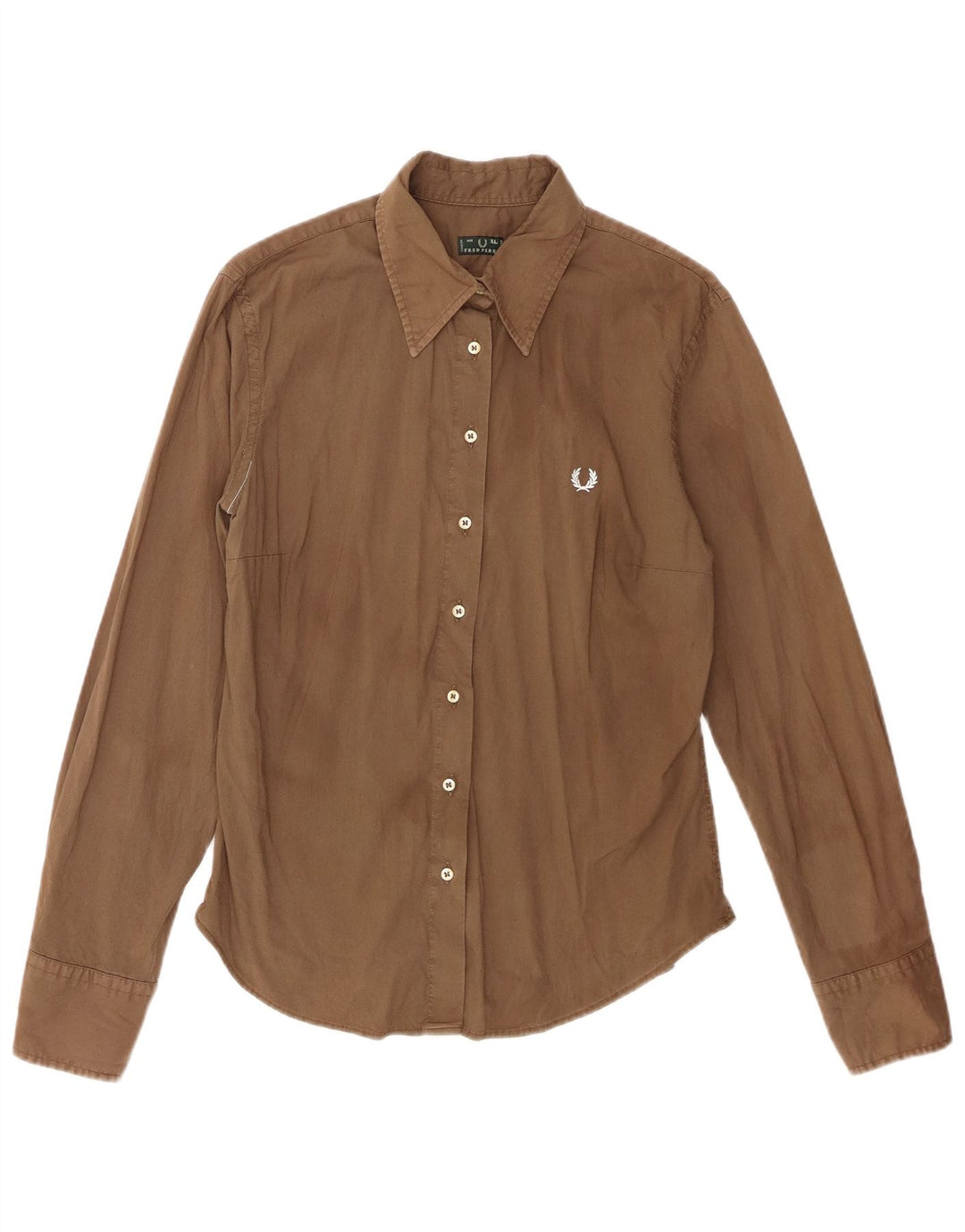 Camicia da donna Fred Perry UK 18 XL cotone marrone