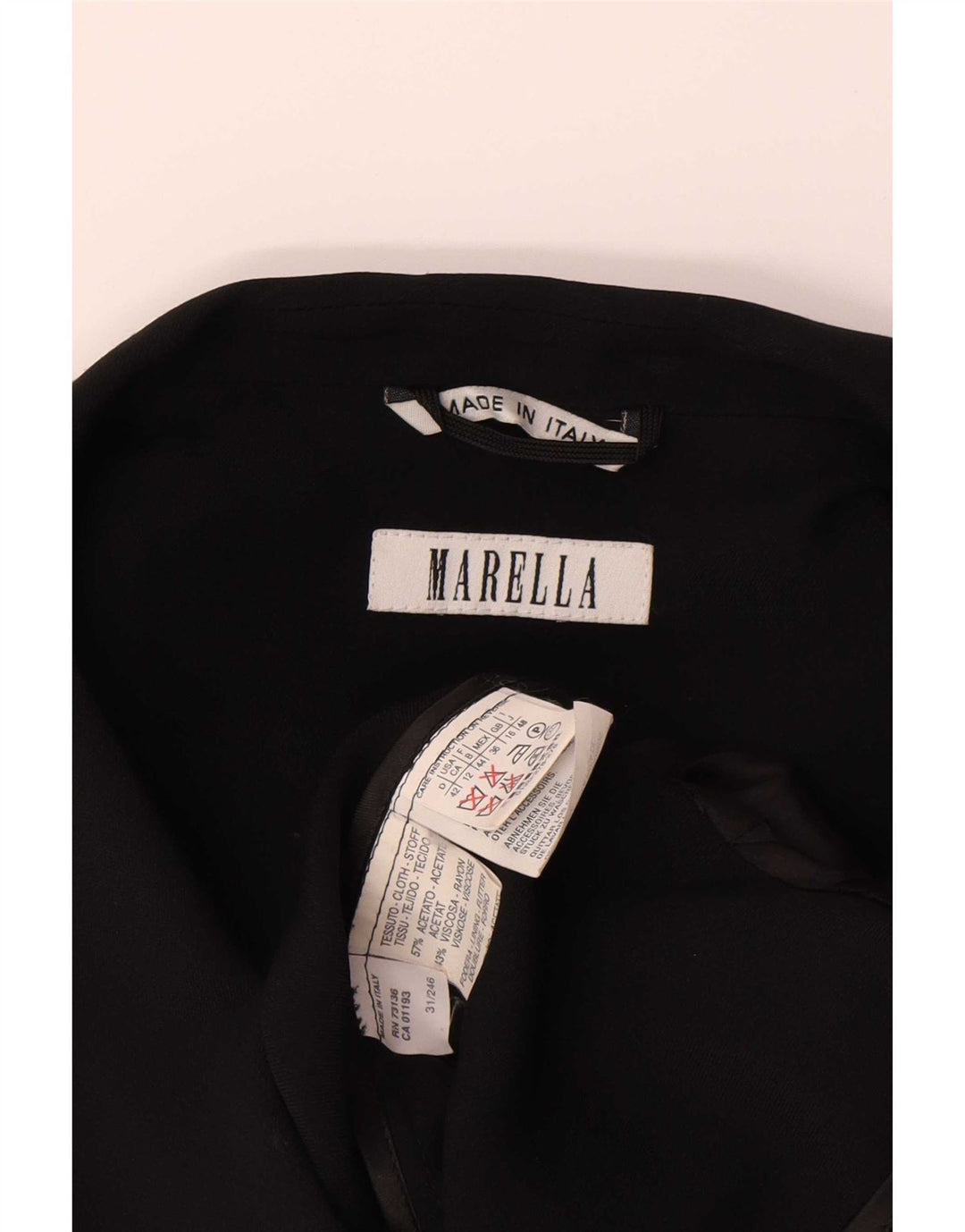 Giacca blazer da donna con maniche a 3/4 Marella UK 16 grande acetato nero