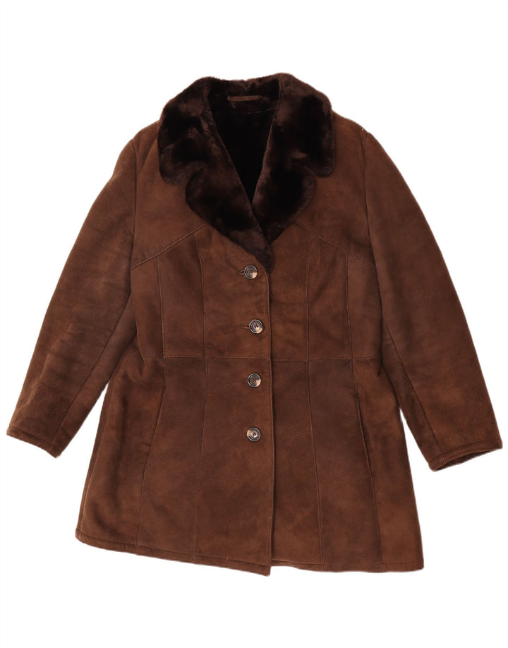 Cappotto in shearling da donna BWS EU 44 XL Marrone