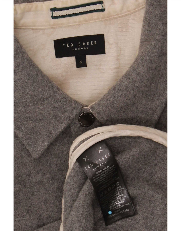 Giubbotto bomber da uomo Ted Baker taglia 5 XL in lana grigia