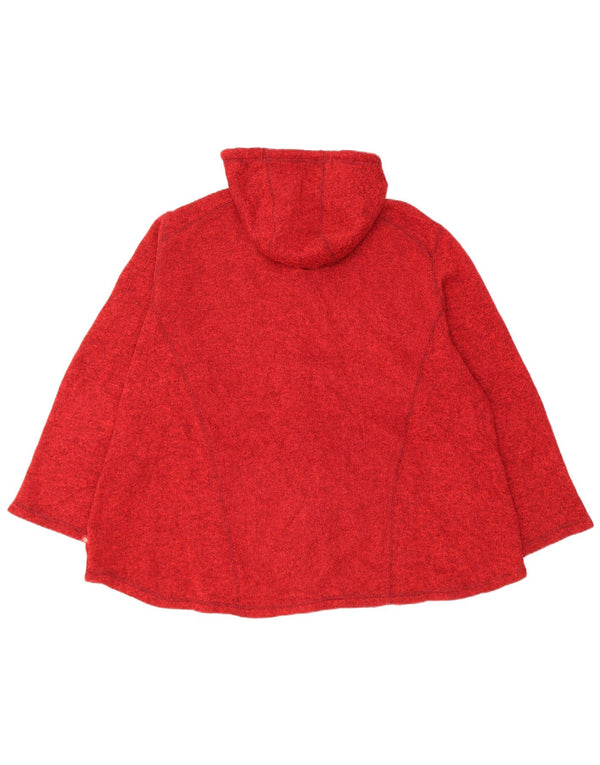 Dickies Maglione con cappuccio e zip da donna UK 22 3XL Poliestere chiazzato rosso