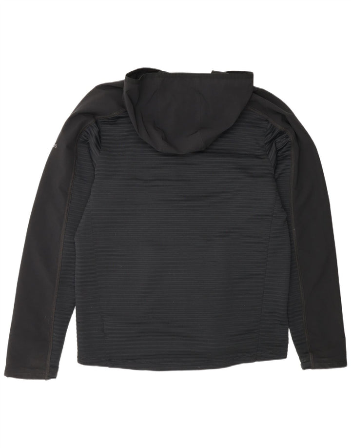 Giacca da ginnastica da uomo con cappuccio Adidas grande in poliestere nero