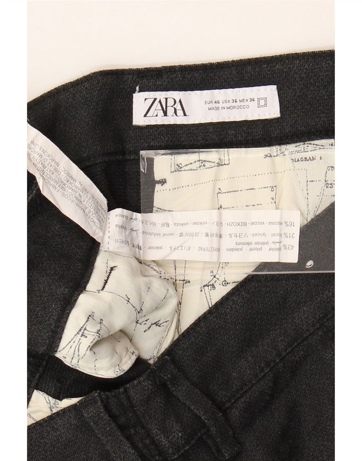 Pantaloni chino slim da uomo ZARA EU 46 XL W36 L27 poliestere grigio