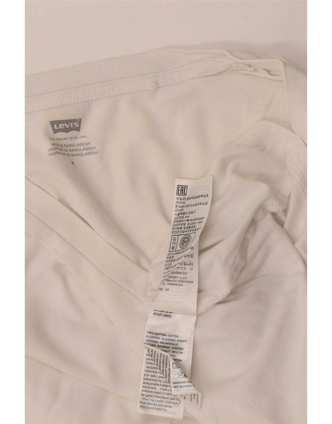 T-shirt da donna Levi's Top UK 12 cotone bianco medio