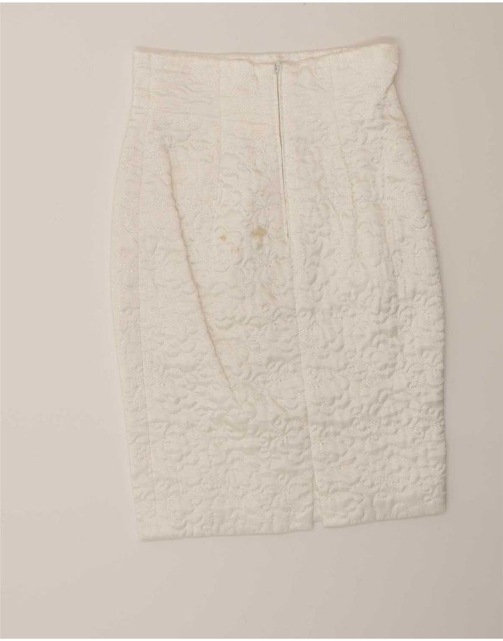 Set gonna vintage da donna in 2 pezzi IT 44 medio W28 viscosa bianca