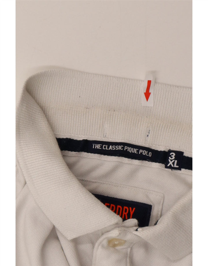 Polo da uomo vestibilità classica SUPERDRY 3XL cotone bianco