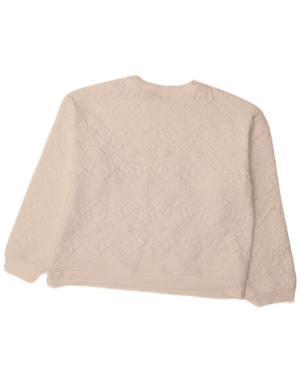 Felpa oversize da donna Zara, maglione UK 16, grande bianco geometrico