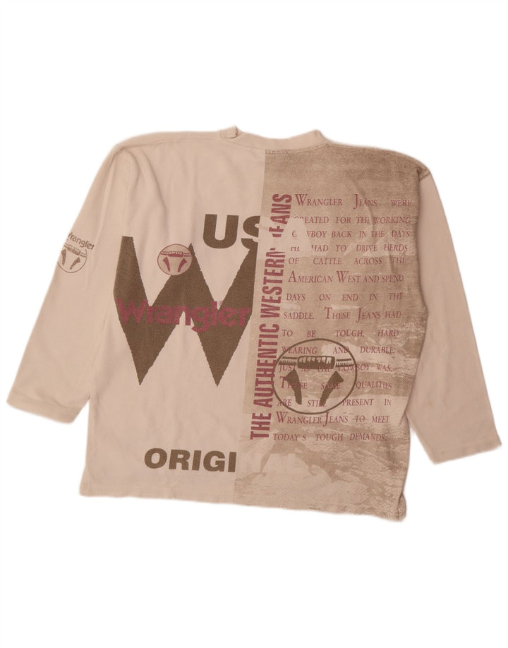 Top grafico da uomo Wrangler a maniche lunghe, grande, bianco