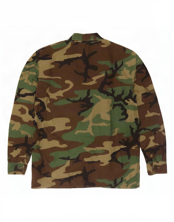 Camicia militare vintage da uomo XL in cotone verde