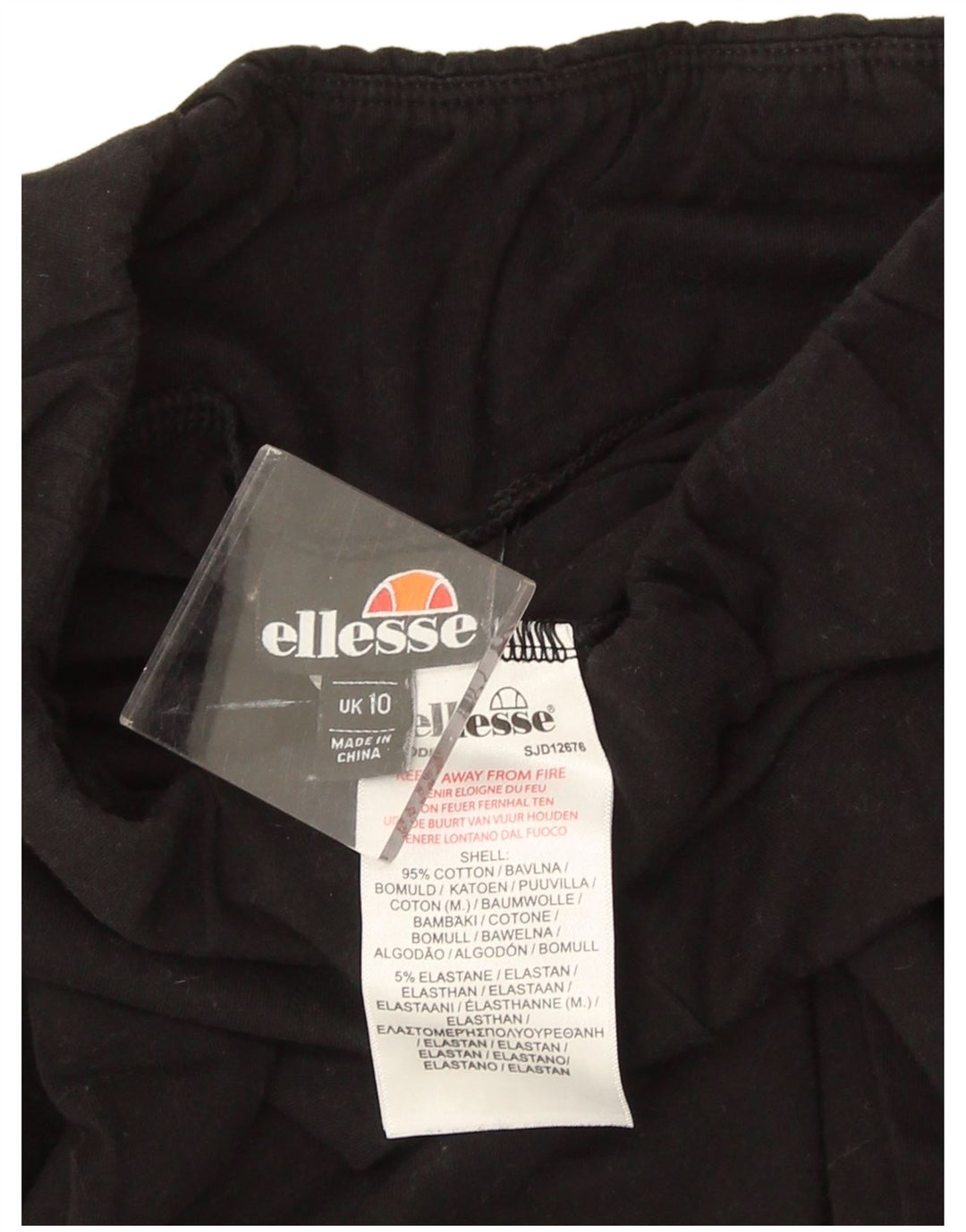 Leggings grafici da donna Ellesse UK 10 piccoli cotone nero