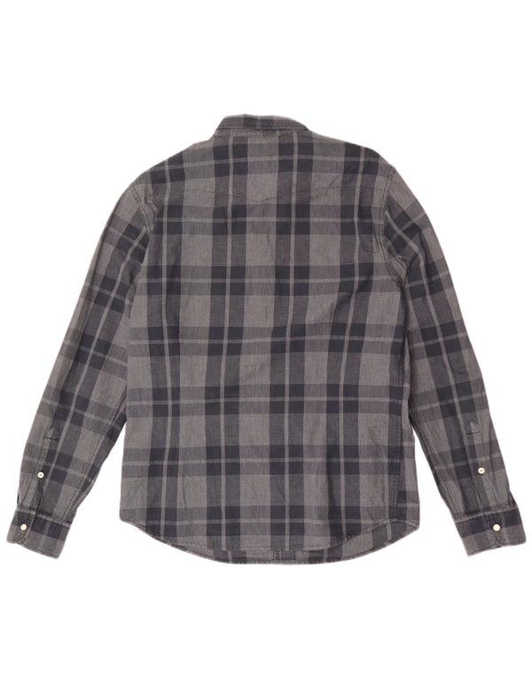 Camicia Lee da uomo slim fit in cotone a quadri grigi grandi