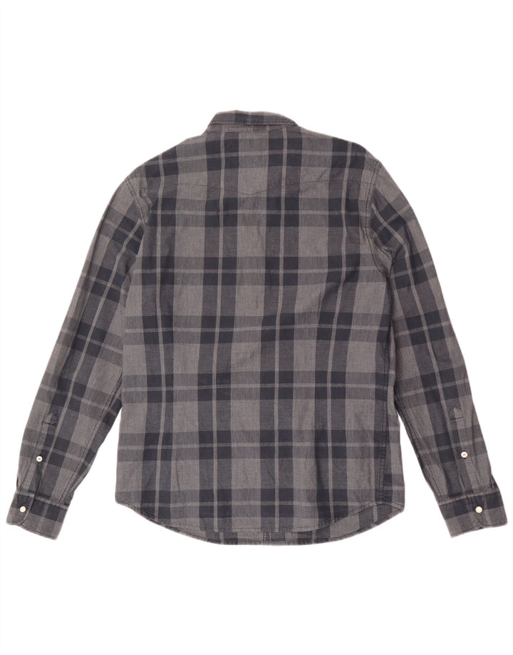 Camicia Lee da uomo slim fit in cotone a quadri grigi grandi